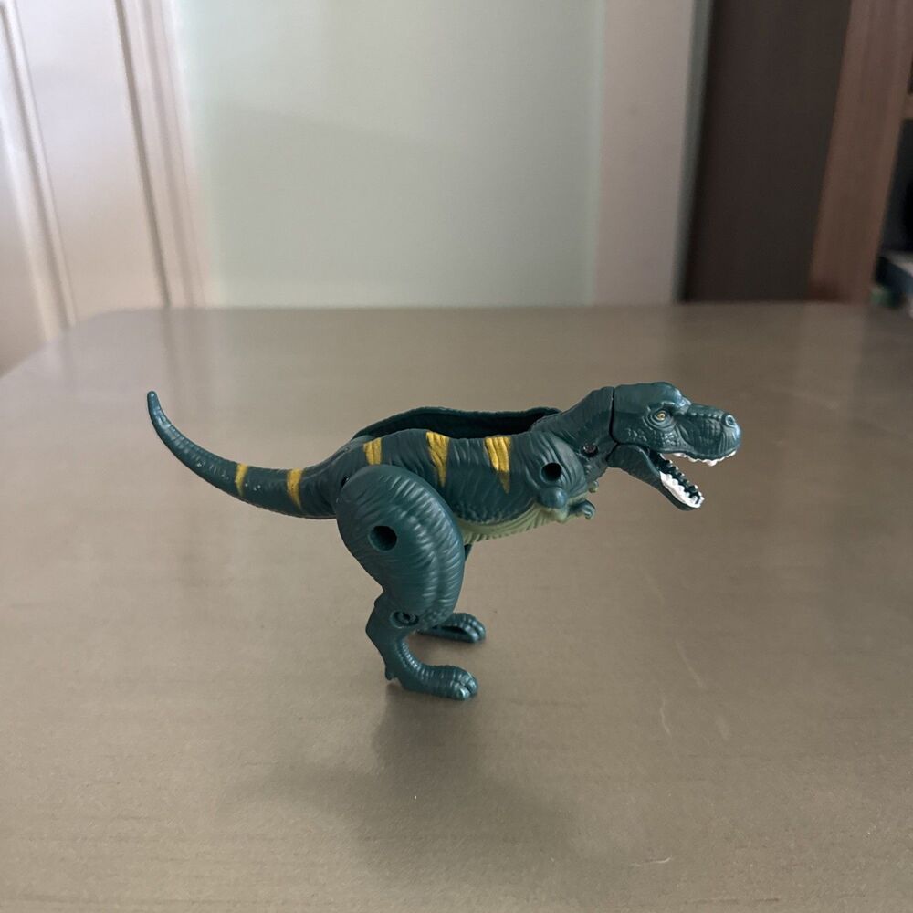 Mini T-Rex MAJOR figure Green and Yellow Transformative Dinosaur Moving Legs
